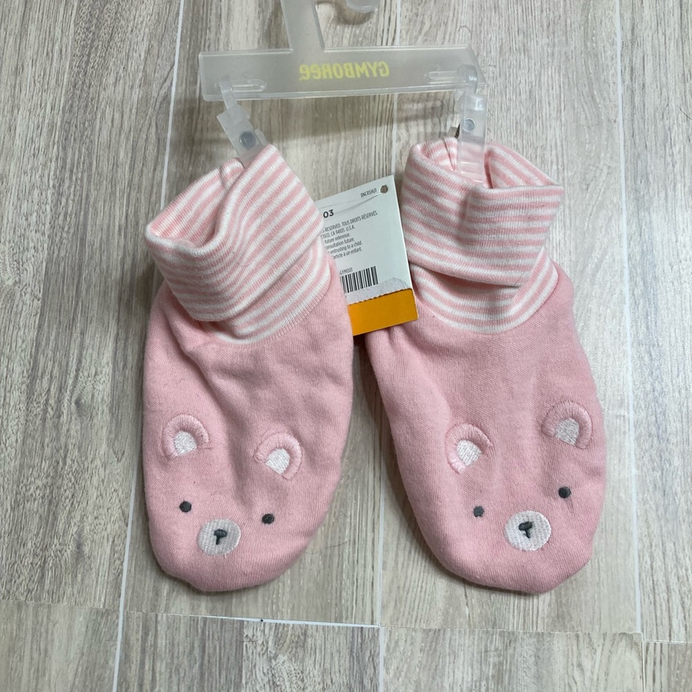 Gymboree New Pink Bear Baby Booties #IR
